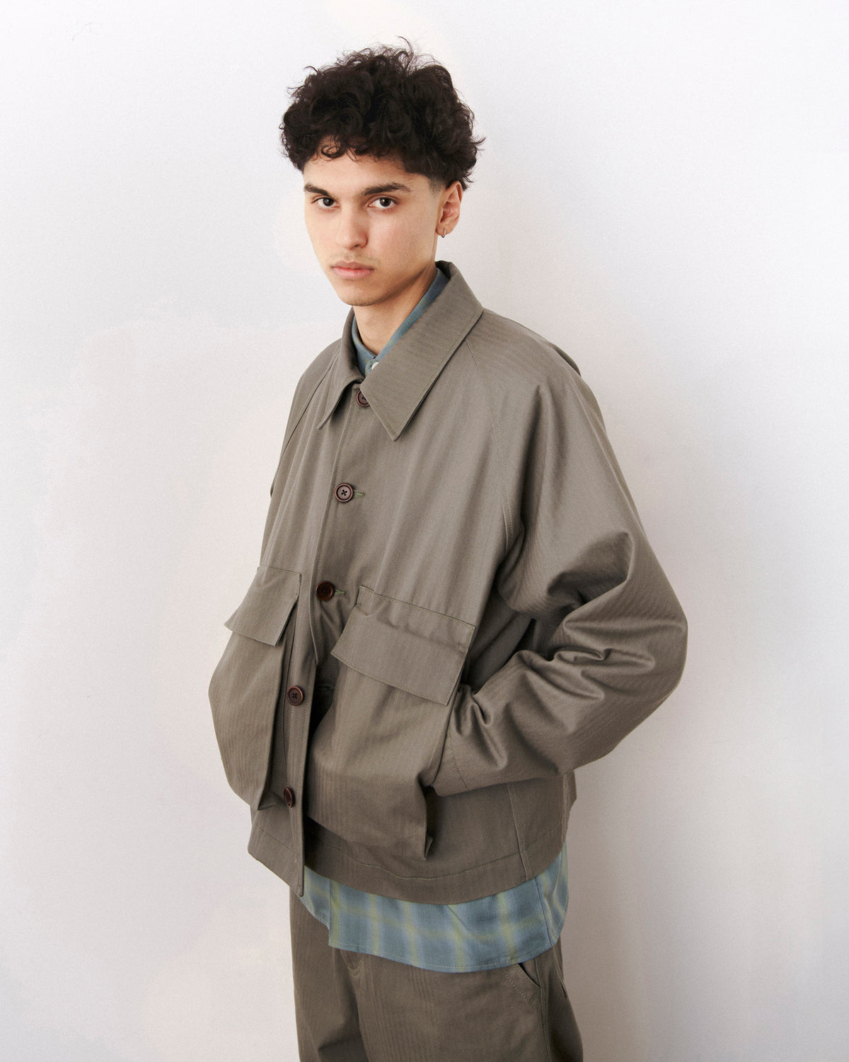 HERRINGBONE MOMO JACKET